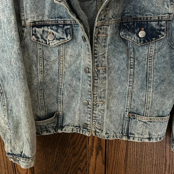 Vintage‎ Acid Wash Denim Jean Jacket 90s Medium Wash Mixed Blues Medium - Picture 3 of 5